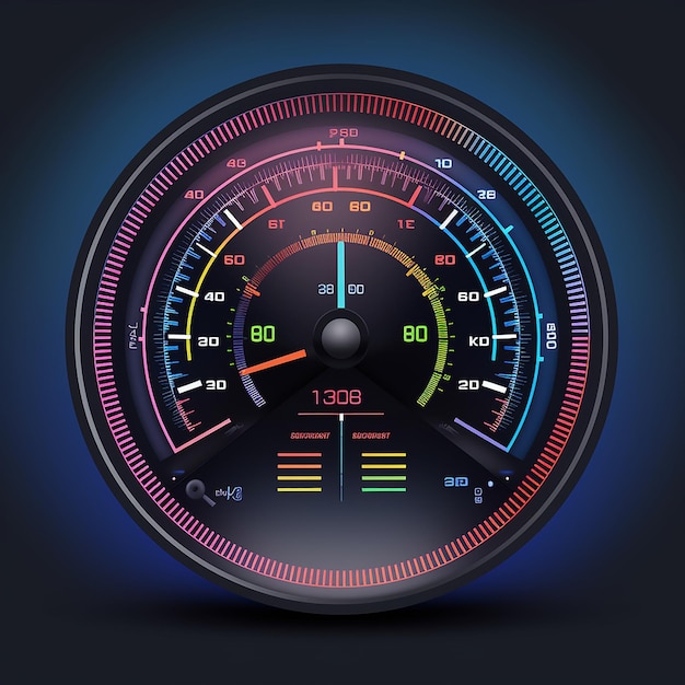 Icône du tableau de bord du compteur de vitesse de la voiture