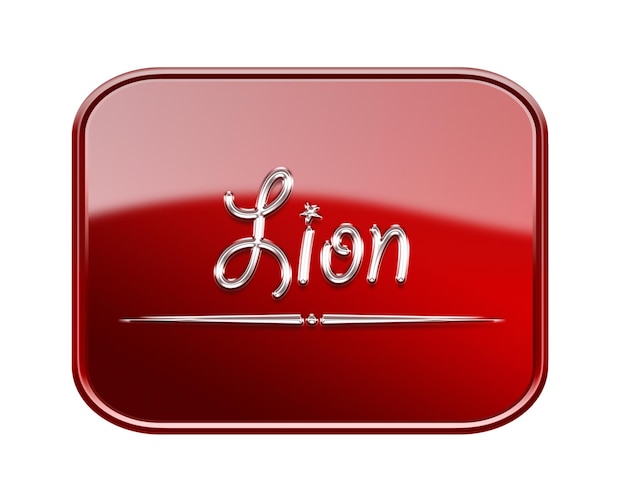 Photo l'icône du zodiaque du lion rouge brillant