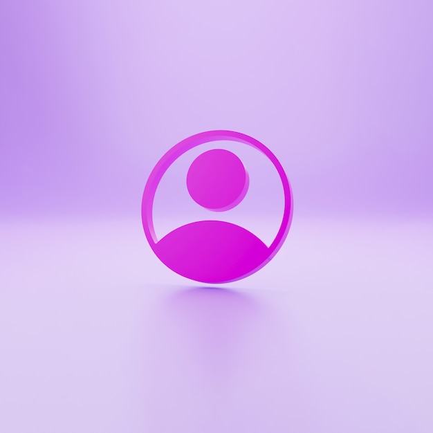 Photo icône d'écran de création de compte rose isolé sur fond rose3d illustration rendu 3d