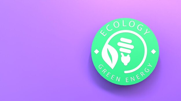 Icône d'énergie éco Concept d'écologie illustration de rendu 3d