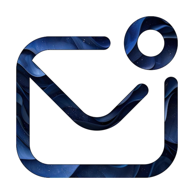 Photo icône enveloppe lumineuse dessin de style d'arrière-plan en gradient bleu point