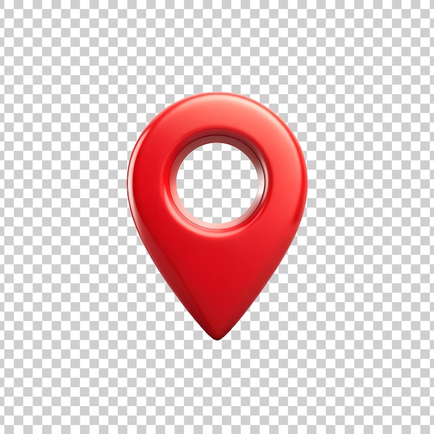 Icône d'épingle rouge simple avec un petit cercle au centre