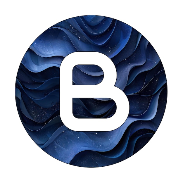 Photo icône eps cercle b décalage bleu design de style d'arrière-plan