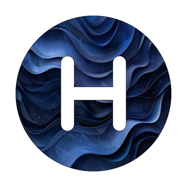 Photo icône eps cercle h gradient bleu design de style d'arrière-plan