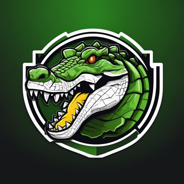 Photo icône d'esports crocodile à dominance reptilienne