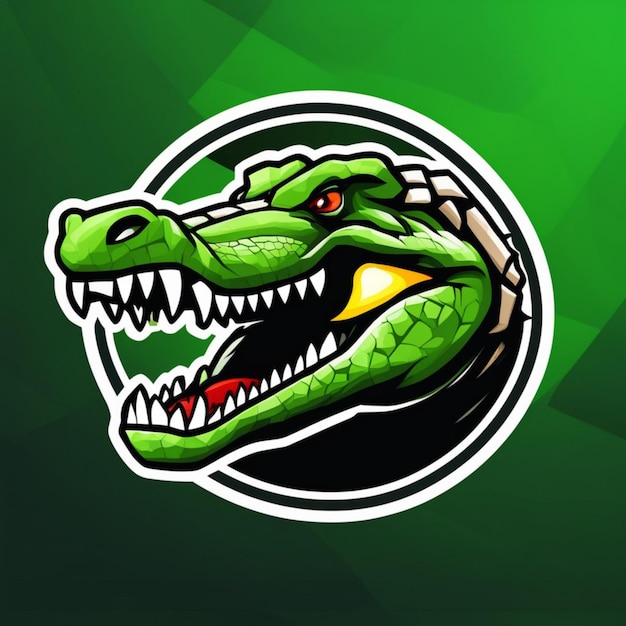 Icône d'esports crocodile à dominance reptilienne