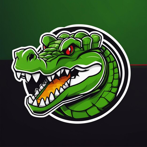 Icône d'esports crocodile à dominance reptilienne