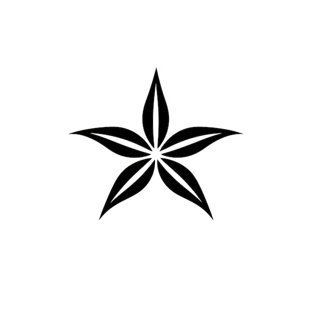 Photo icône d'étoile de mer échinoderme en forme d'é toile créature marine logo noir faune du zoo au bord de la mer habitat isolé sur fond blanc illustration générative d'ia d'éctoile minime