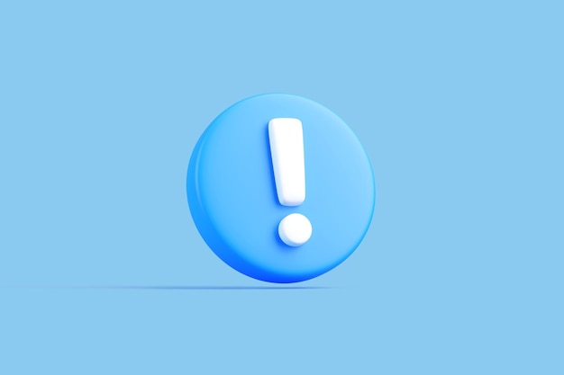 Icône d'exclamation bleue en arrière-plan
