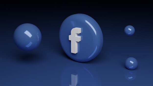 icône facebook 3d