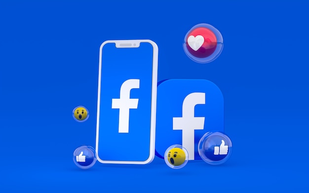 Icône Facebook sur smartphone écran et réactions facebook