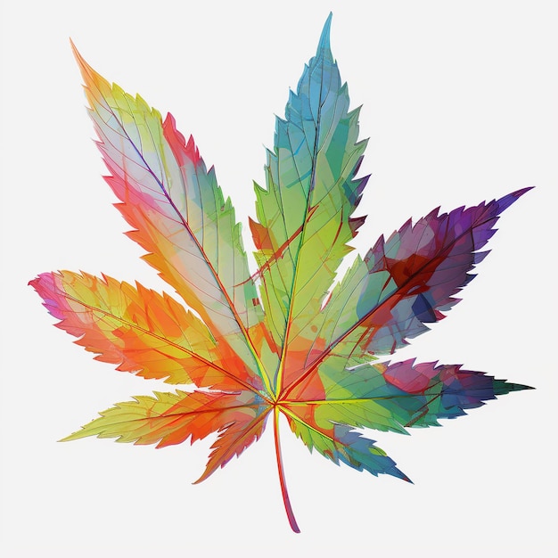 Photo icône de feuille de cannabis de style aquarelle
