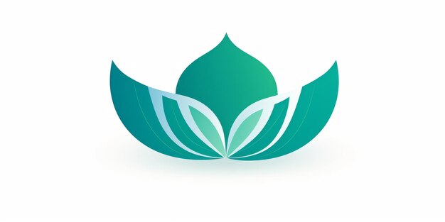 Photo icône de feuille de lotus pour le logo du salon de beauté sur fond blanc ia générative