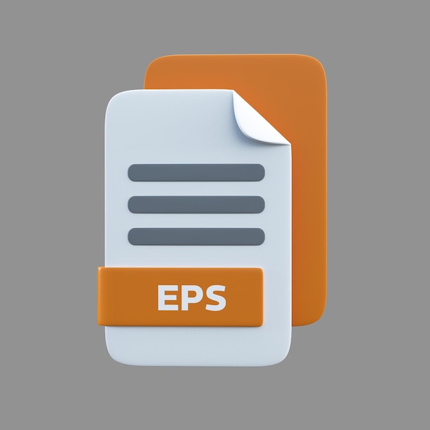 icône de fichier eps rendu 3D