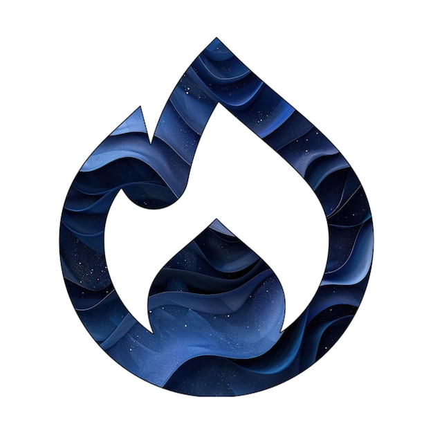 icône flamme bleu dégradé design de style d'arrière-plan