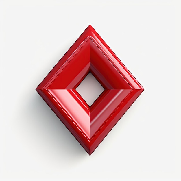 une icône de flèche rouge vers le bas isolée sur blanc dans le style de Thomas Blackshear