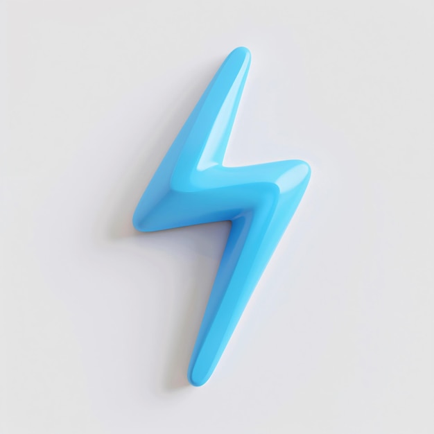 Icône de foudre 3D symbole de danger énergétique et de pouvoir