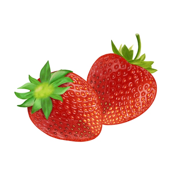 Icône de fruits fraise arrière-plan blanc partagé