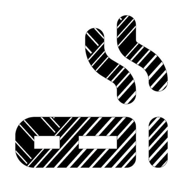 icône de fumée lignes diagonales noires et blanches