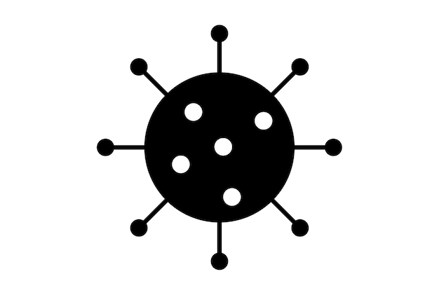 Photo icône de glyphe de microbe art symbole de soins de santé plat illustration de signe médical minimaliste