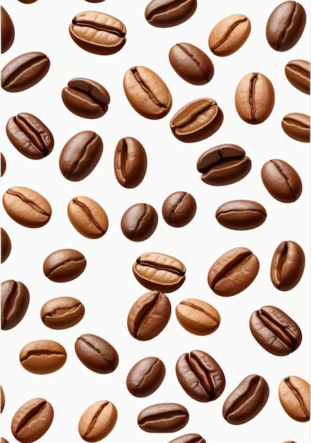 Une icône de grains de café torréfiés isolés sur un fond blanc