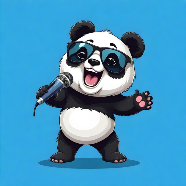 Icône d'illustration de bébé ours mignon Monnaie Panda bambou Miel Vector Art 3d