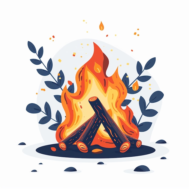 Une icône d'illustration de feu