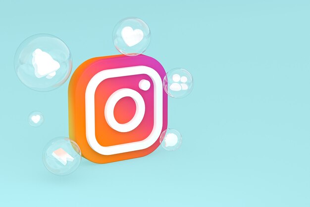 Icône Instagram avec rendu 3d emojis