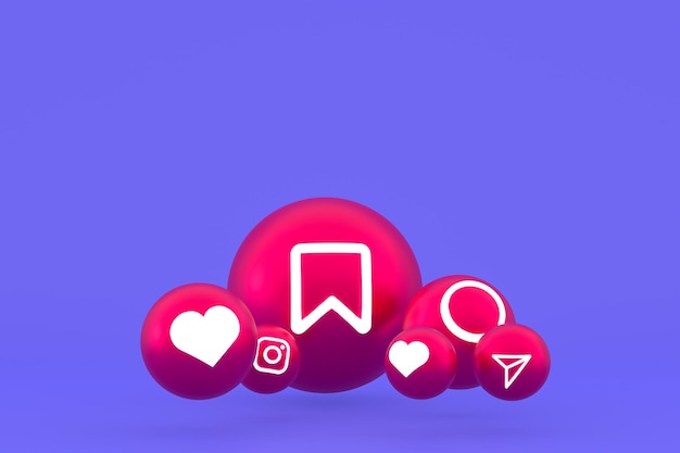 Icône Instagram Rendu 3d Sur Fond Violet