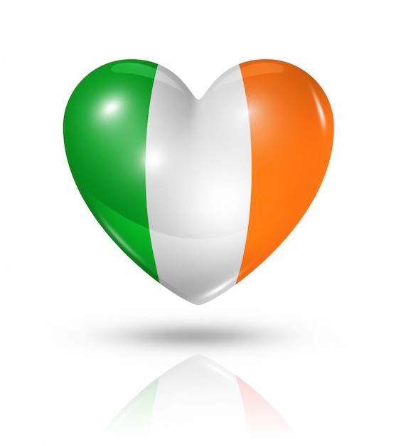 Icône d'Irlande coeur drapeau