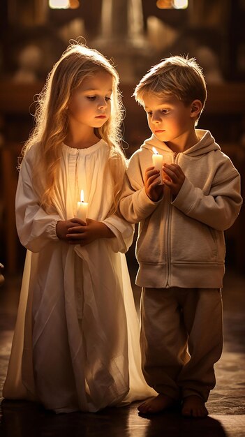 Icône de Jésus et bougies d'église en flammes