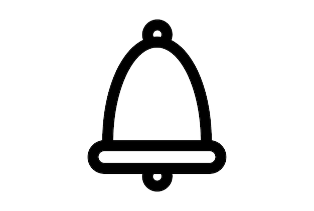 Icône de ligne de cloche symbole d'interface utilisateur plat noir signe minimaliste app art