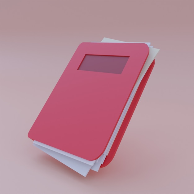 Photo icône de livre 3d avec fond rouge