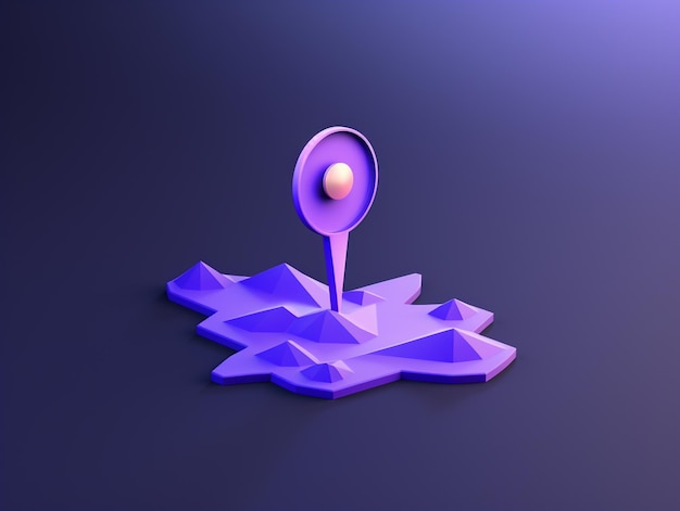 icône de localisation 3D violette
