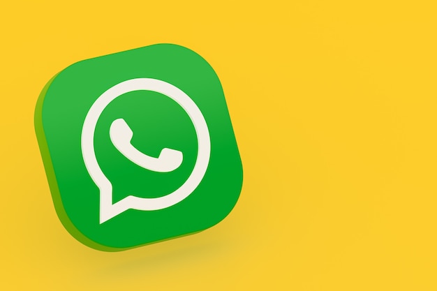 Icône De Logo Vert Application Whatsapp Rendu 3d