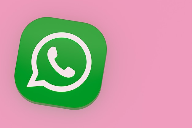 Icône de logo vert application Whatsapp rendu 3d