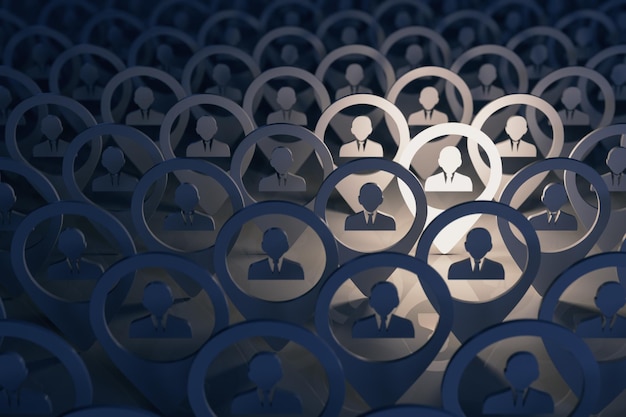 Icône des marqueurs d'entreprise de communication sociale