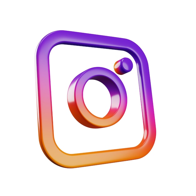 Icône de médias sociaux Instagram Icône de rendu 3D des médias sociaux isolée sur fond blanc