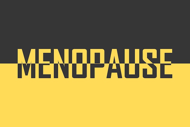 Icône de la ménopause Logo Bannière de typographie colorée avec un seul mot Légende de texte art lettrage police de couleur fractionnée créative Concept de rubrique Conception minimale