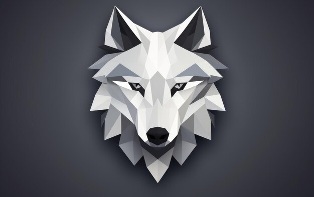 Icône minimale de loup gris 3D