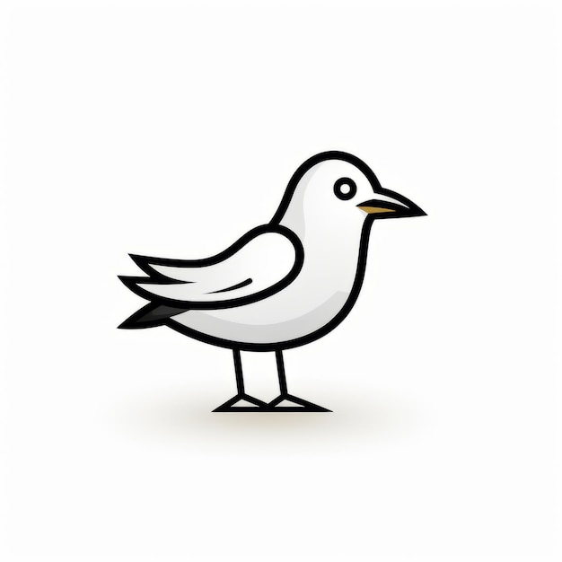 Icône Mouette Illustration Design Vecteur Blanc