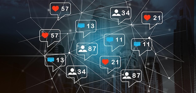 Photo icône de notification de médias sociaux à partir du web