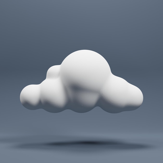 Icône de nuage 3d avec style de dessin animé pour l'icône de rendu 3d de présentation de conception de site Web