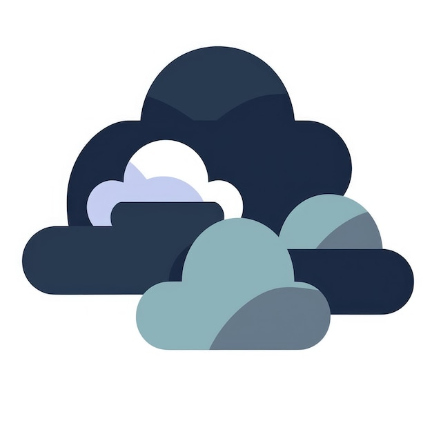 Icône de nuage avec différents degrés d'épaisseur et de couverture pour représenter différents niveaux de nébulosité AI générative