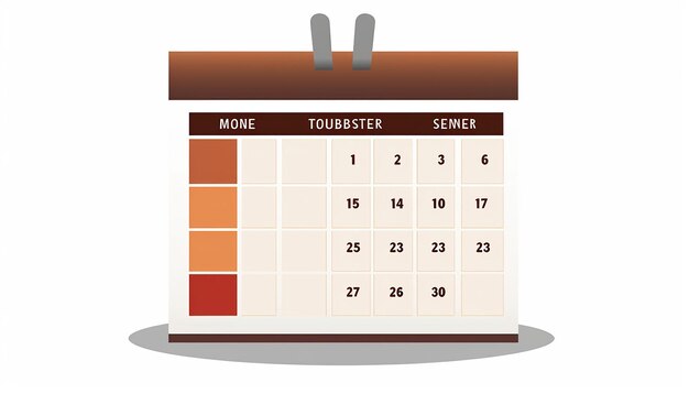 Photo icône de page de calendrier avec des dates et un fond blanc ordinaire
