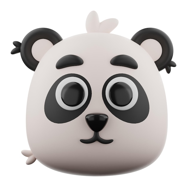 Icône panda animal rendu 3d sur fond isolé