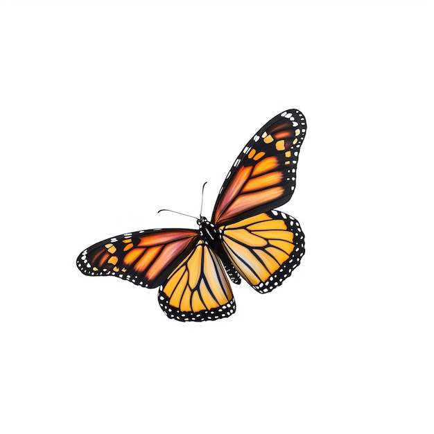 Une icône de papillon monarque avec un arrière-plan blanc