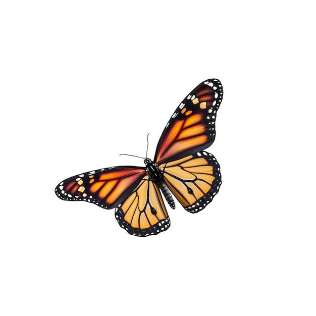 une icône de papillon monarque sur fond blanc