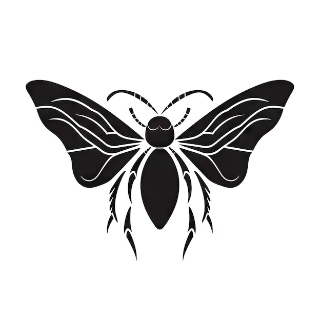 Photo icône de papillon symbole de papillon symbole d'insecte volant silhouette minimale ailes de papillons pictogramme ornithoptera alexandrae illustration d'ia générative