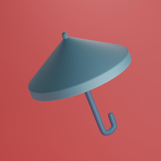Icône de parapluie Low Poly dessin animé 3D